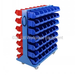 Parts Bin Stand Mobile Trolley With 98 Bins